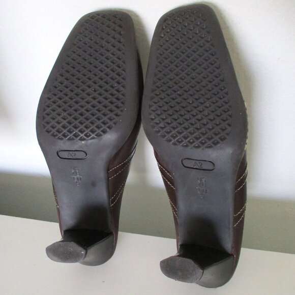 A2 by Aerosoles "Snapezoid" Womens Brown Leather Mule w/3" Heel - Size 7M - Picture 8 of 8